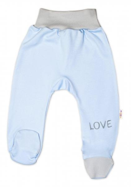 Baby Nellys Kojenecké polodupačky, modré - Love, vel. 74 - 74 (6-9m)
