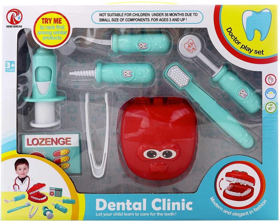 Zubní ordinace doktorský set dětské lékařeké potřeby 8ks plast v krabici
