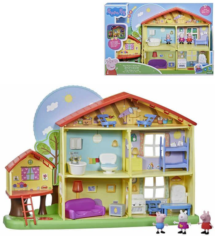 HASBRO Peppin domeček set se 3 figurkami Peppa Pig na baterie Světlo Zvuk