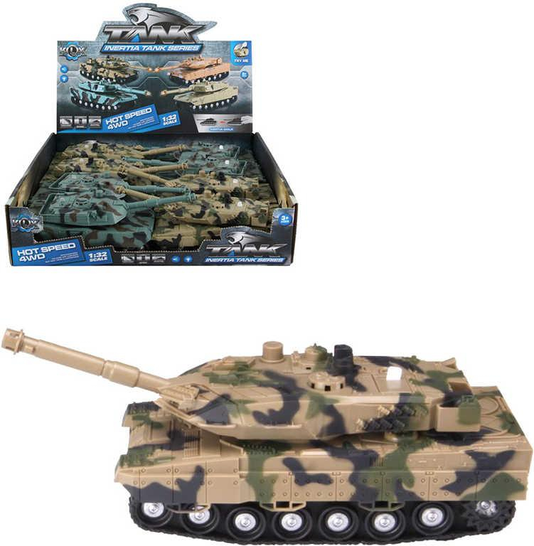 Tank vojenské obrněné vozidlo na setrvačník na baterie Světlo Zvuk 2 barvy plast