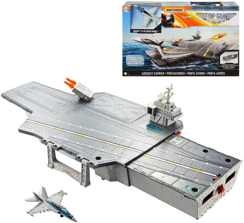 MATTEL Matchbox Top Gun: Maverick letadlová loď set s letadlem a doplňky