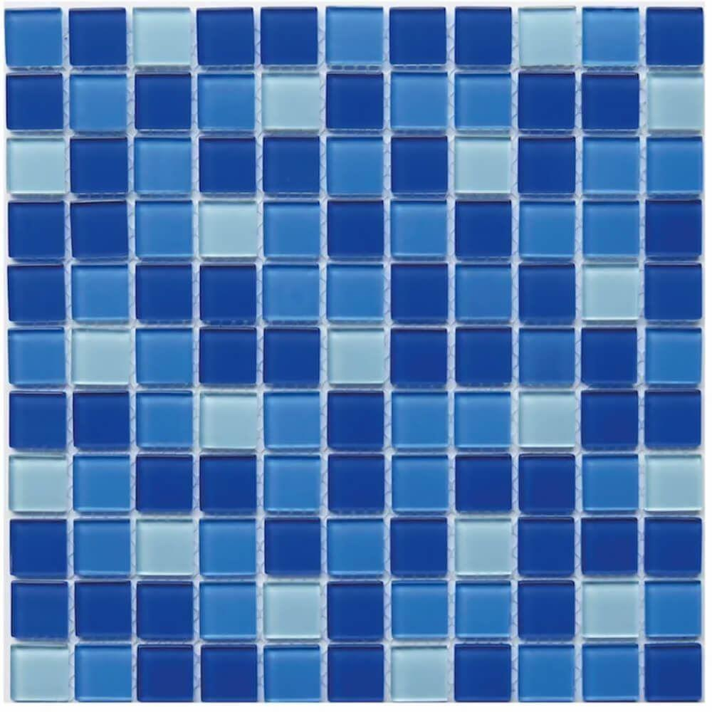 Mozaika na mřížce - mix modrá