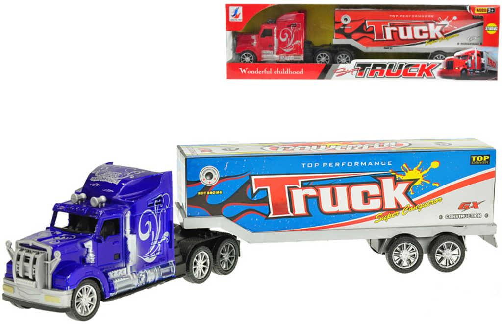 Kamion 42cm nákladní auto na setrvačník 2 barvy plast