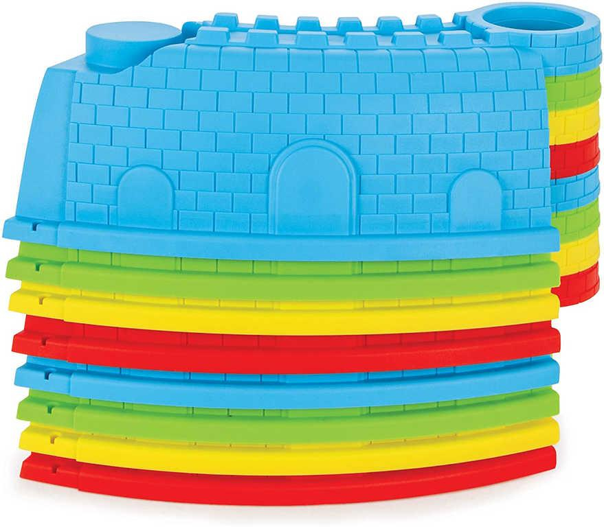 Baby pískoviště sestavitelné ohrádka hradby 88cm set s nástroji a bábovičkami