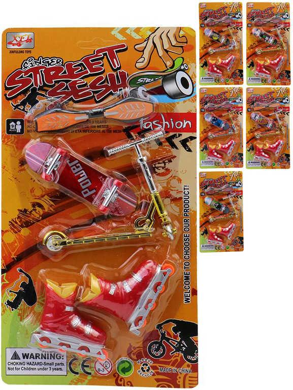 Skate s botami a koloběžkou na prst 6 druhů na kartě