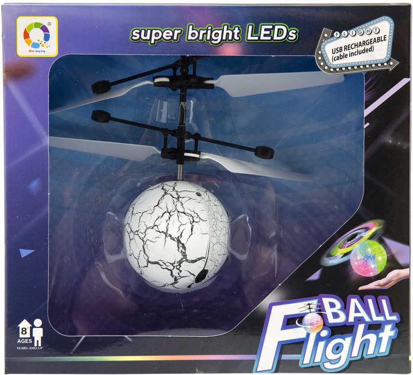 RC Koule vrtulníková létající na baterie reaguje na pohyb ruky LED Světlo