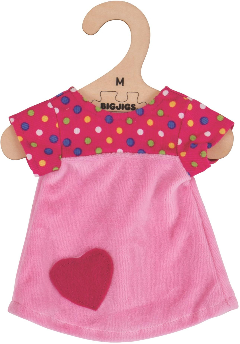 Bigjigs Toys Růžové tričko se srdíčkem pro panenku 34 cm