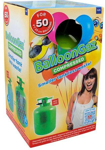BalloonGaz Helium 400l jednorázové na plnění až 50ks latexových balónků 23cm