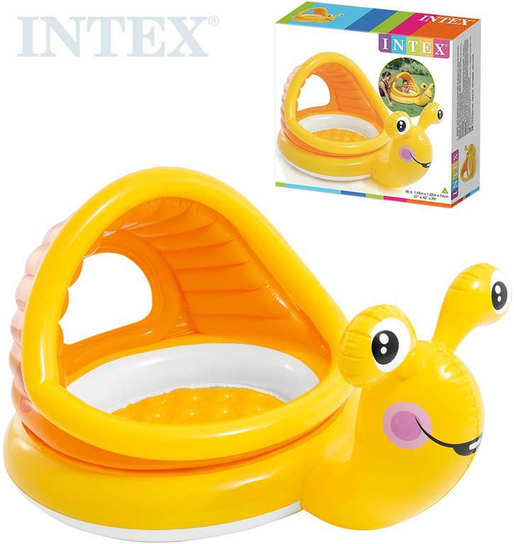INTEX Bazének baby šnek nafukovací brouzdaliště se stříškou pro miminko