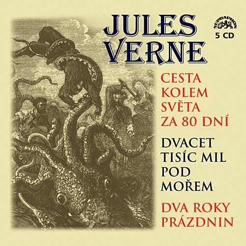 Jules Verne (Cesta kolem světa za 80 dní, Dvacet tisíc mil pod mořem, Dva roky prázdnin, 5CD