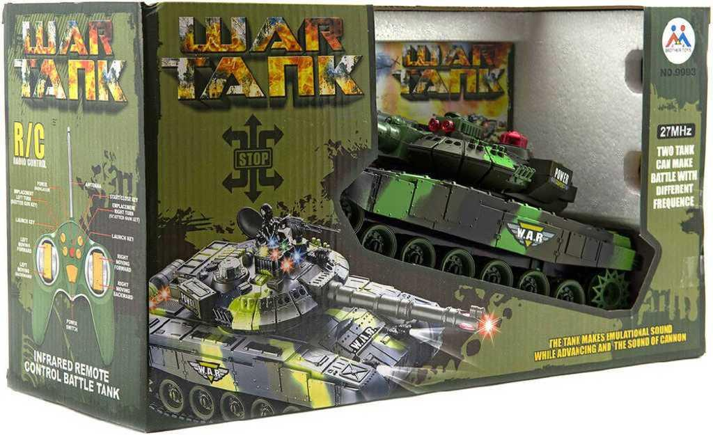 RC Tank T-80 na vysílačku 25cm na baterie plast 2 barvy Světlo Zvuk