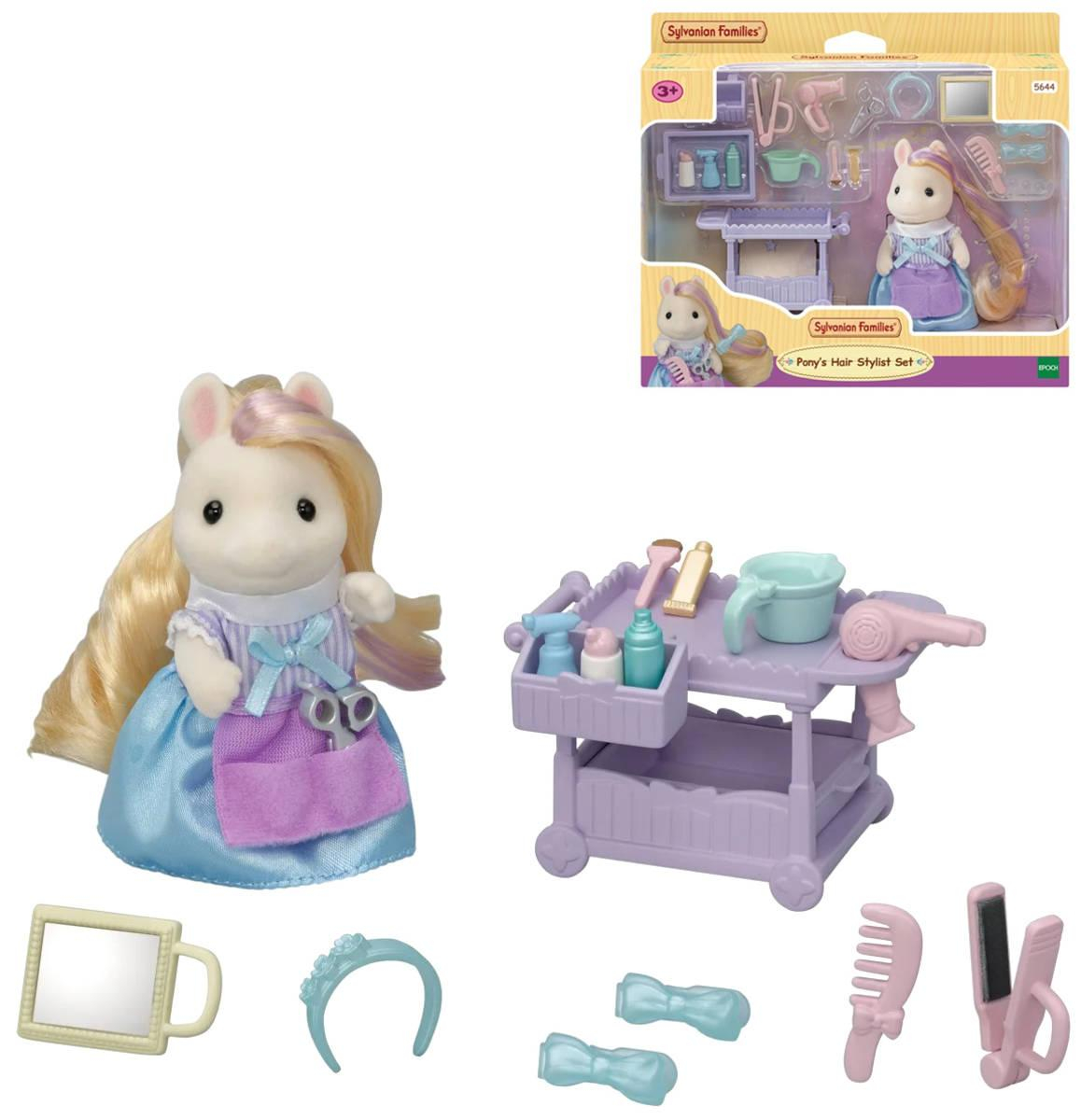 Sylvanian Families Kadeřnictví herní set poník Serafina s vlasy a doplňky