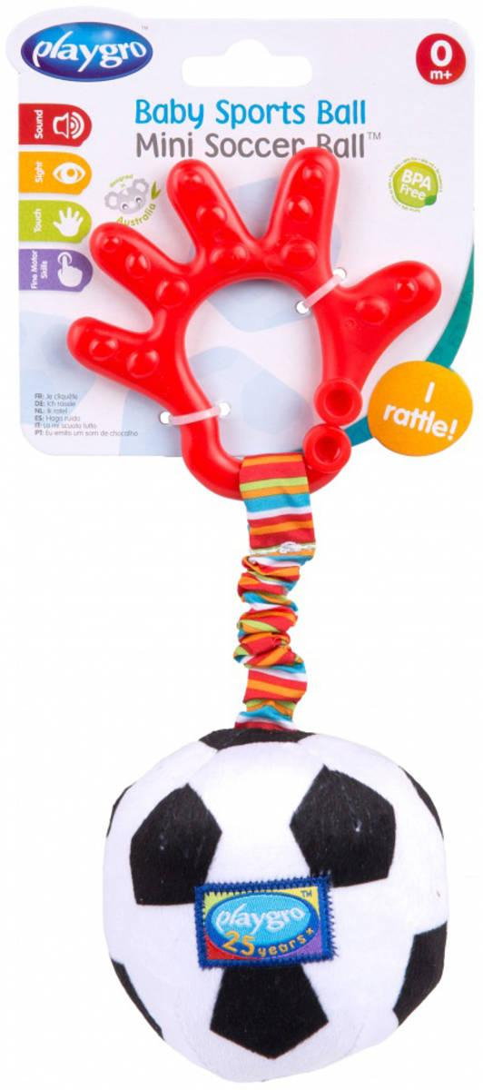 PLAYGRO Fotbalový baby míček závěsný s kousátkem pro miminko