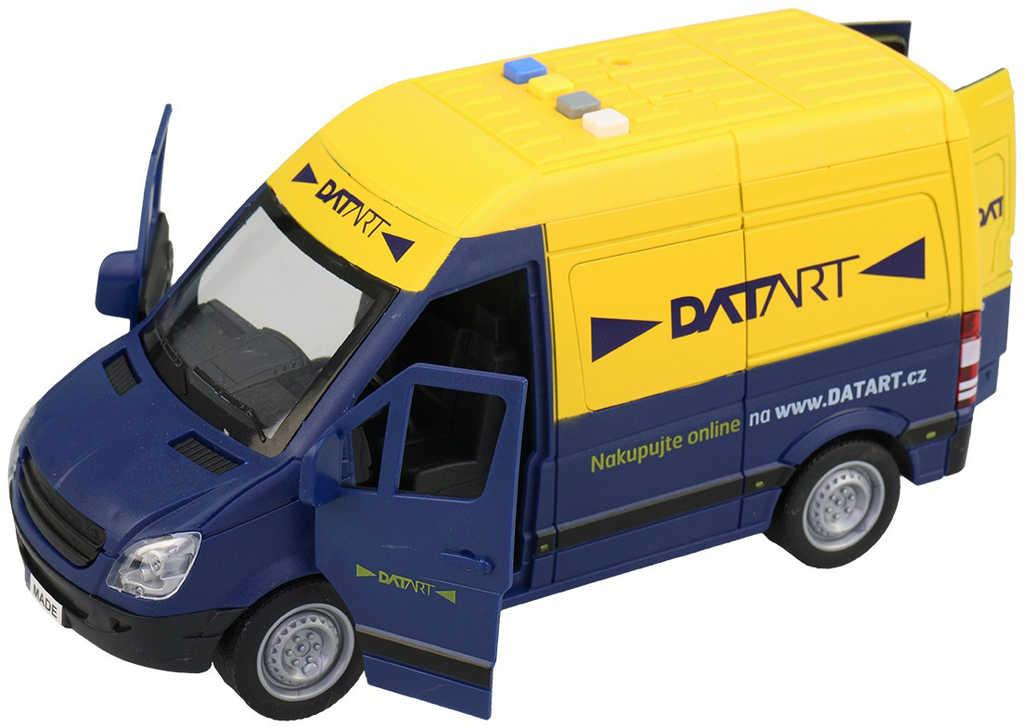 Auto dodávka 22cm Datart na setrvačník na baterie 1:16 Světlo Zvuk CZ kov