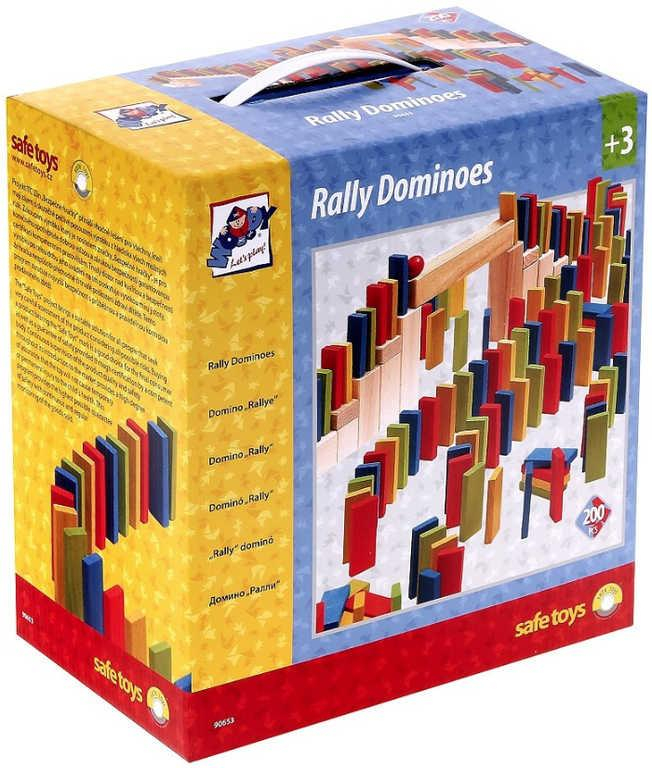 WOODY DŘEVO Hra domino barevné Rally set 200 dílků *DŘEVĚNÉ HRAČKY*