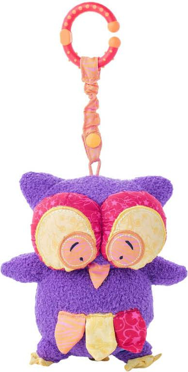 NINY PLYŠ Baby sovička mazlící chrastící Hoku 17cm s klipem pro miminko