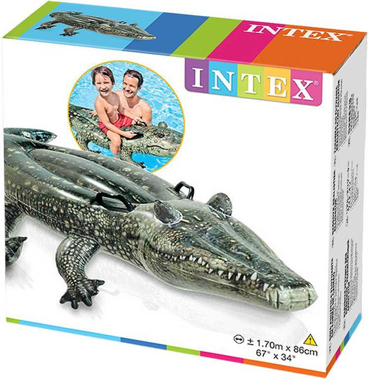 INTEX Krokodýl nafukovací s úchyty 170x86cm dětské vozítko do vody 57551