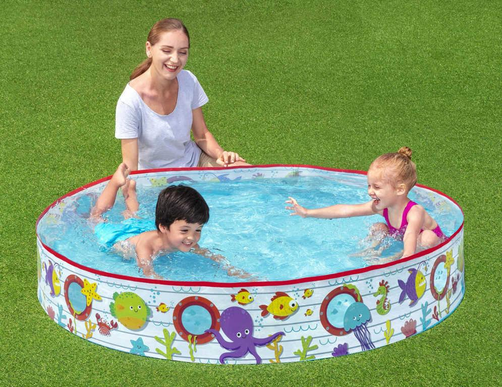 BESTWAY Bazén samonosný nadzemní Moře 152cm kruhový s okénky 55029