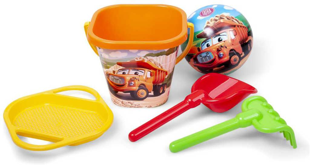 DINO TATRA Baby pískový set kyblík s míčem a nástroji plast