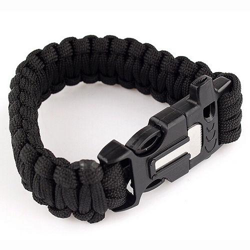 Paracord náramek 3 v 1 - černý