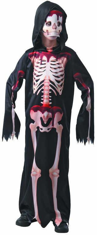 KARNEVAL Šaty kostra vel. L (130-140 cm) 9-12 let KOSTÝM