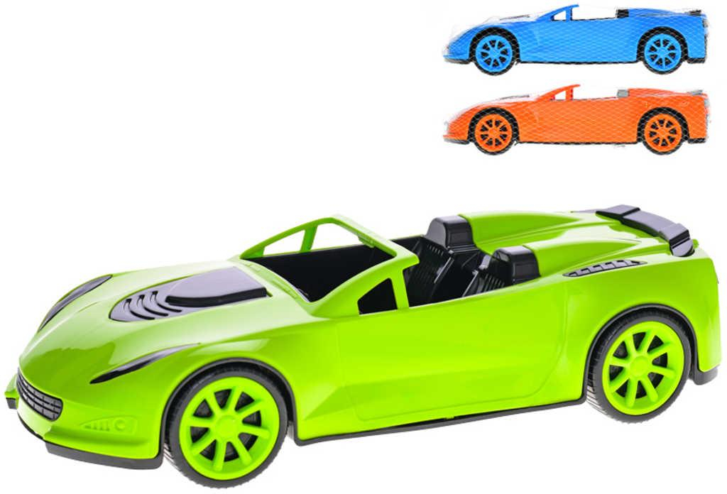 Auto sportovní kabriolet 39cm volný chod 3 barvy v síťce plast