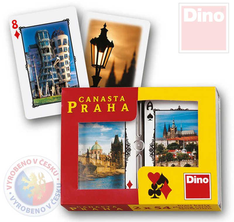 DINO Hra karty Canasta s fotkami Praha v krabičce 