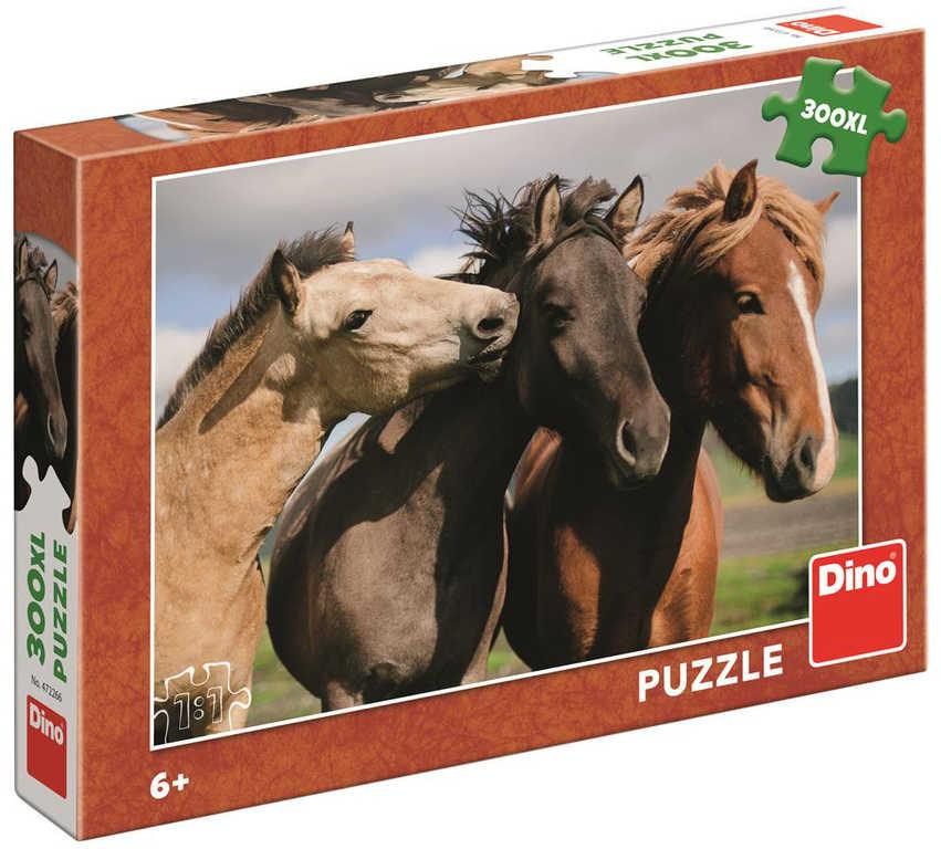 DINO Puzzle XL Barevní koně foto 300 dílků 47x33cm skládačka v krabici