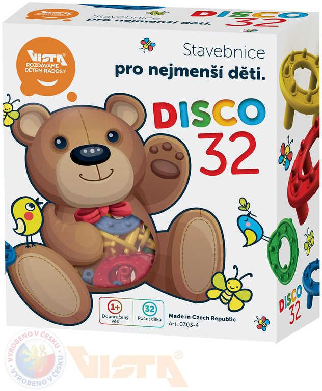 VISTA Baby stavebnice plastová DISCO set 32 kroužků pro miminko v krabici