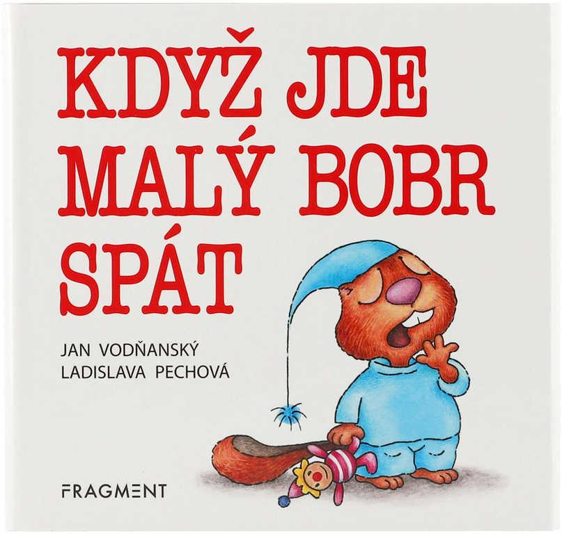 Knížka baby dětská leporelo Když jde malý bobr spát 11x10cm písničkové