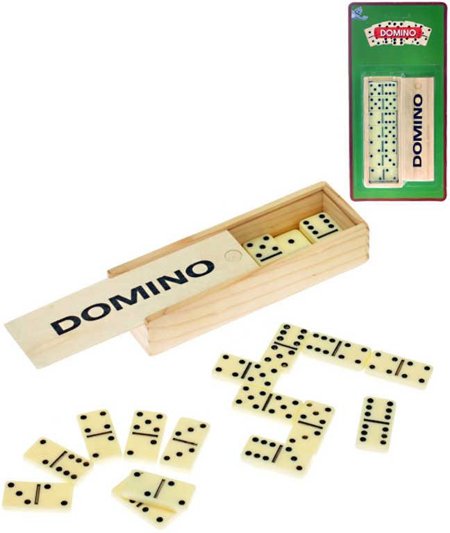 Hra Domino plast v dřevěné krabičce 
