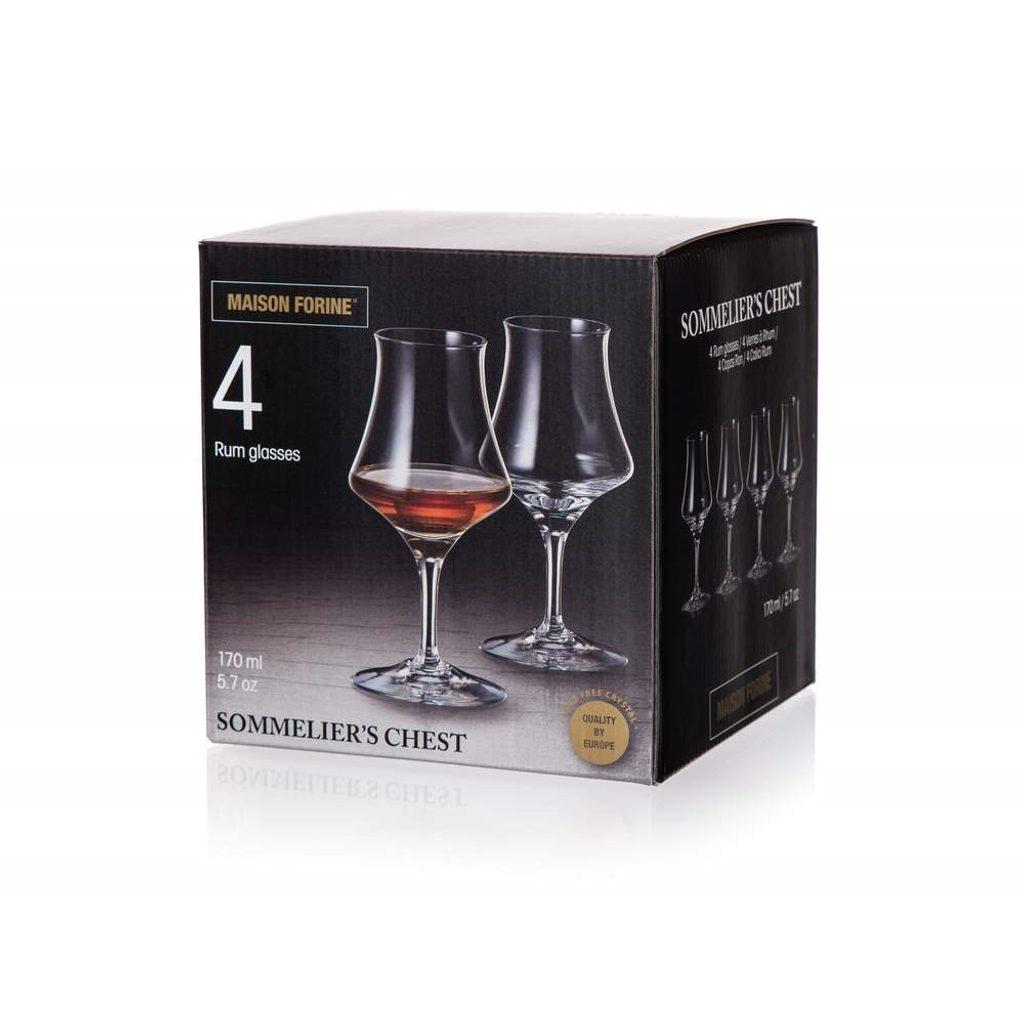 MAISON FORINE Sada sklenic na rum SOMMELIER CHEST 170 ml, 4 ks