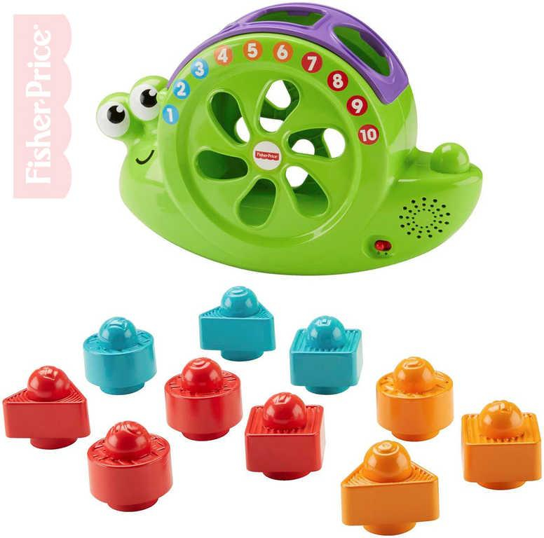 FISHER PRICE Baby šnek vkládačka zpívající na baterie pro miminko Zvuk