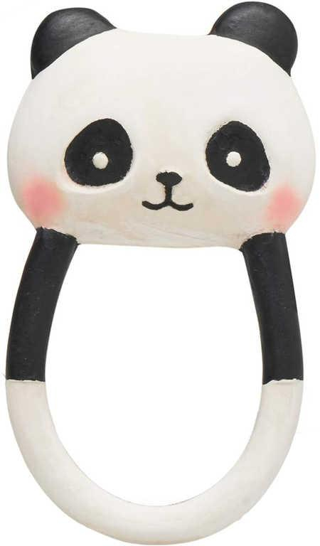 LANCO Medvídek Panda 10cm baby kousátko přírodní kaučuk pro miminko
