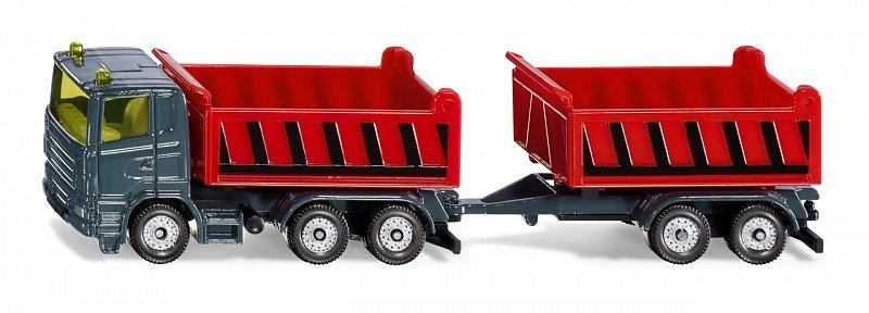 SIKU Blister - Nákladní auto se sklápěcí korbou a vlekem