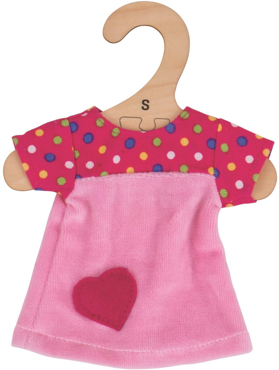 Bigjigs Toys Růžové tričko se srdíčkem pro panenku 28 cm