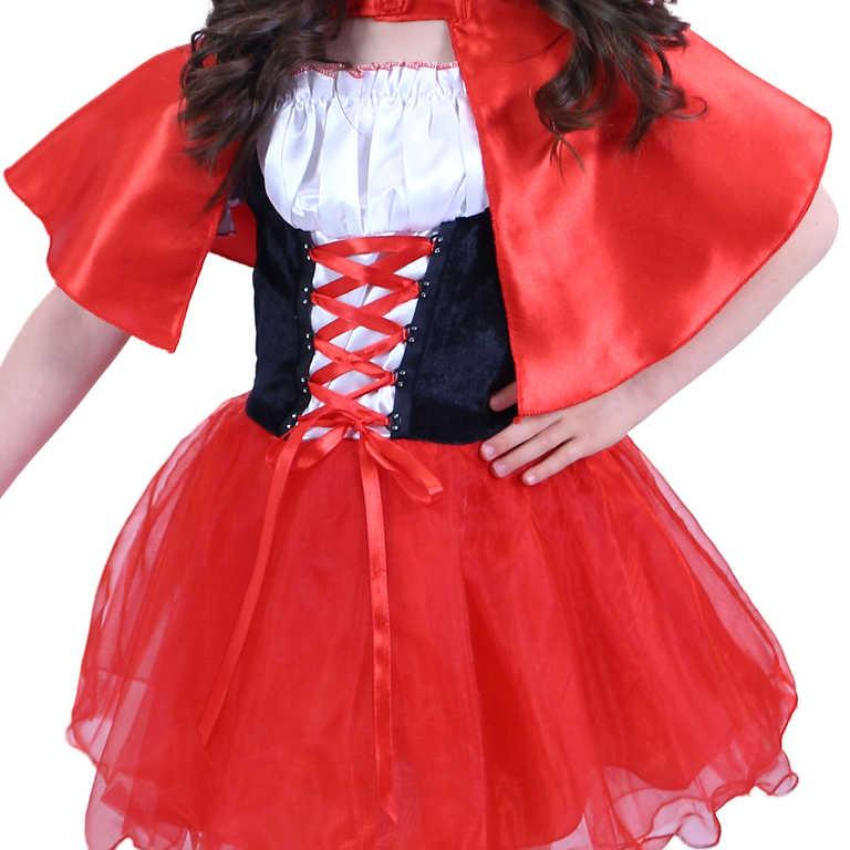 KARNEVAL Šaty Červená Karkulka vel. XS (80cm) 3-4 roky *KOSTÝM*