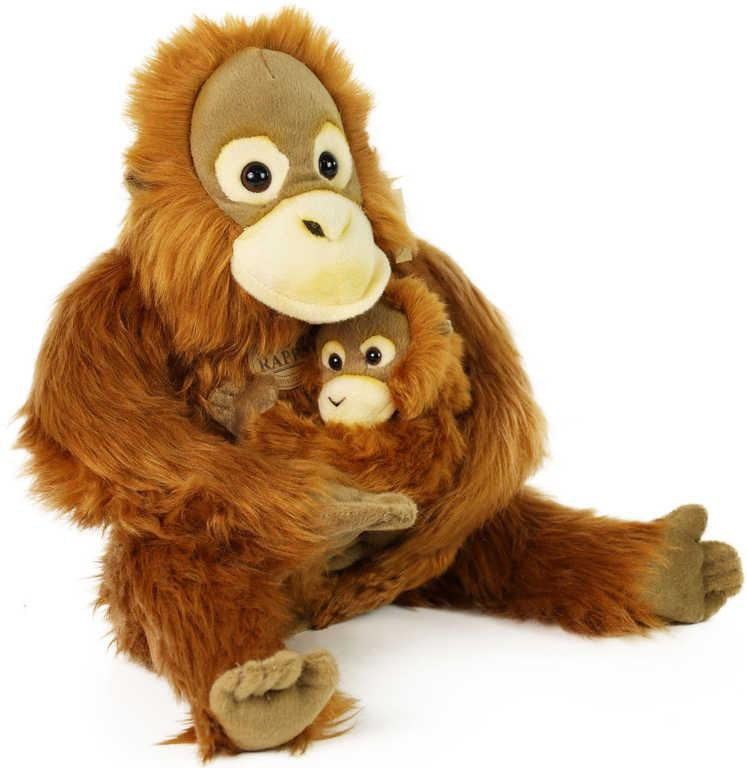 PLYŠ Opice orangutan 28cm set s mládětem Eco-Friendly *PLYŠOVÉ HRAČKY*