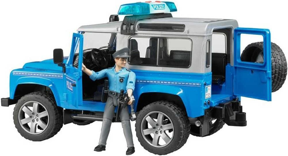 BRUDER 02597 (2597) Land Rover Defender auto džíp policie + figurka plast