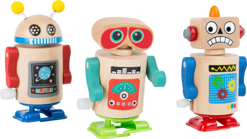 Small Foot Dřevěný natahovací robot 1ks červená