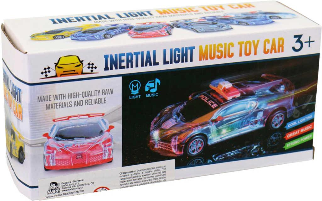 Auto sportovní 16cm na setrvačník na baterie Světlo Zvuk 4 barvy plast