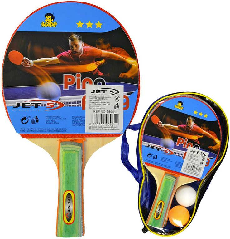 Pinpongový set pálka 2ks + míček 2ks s pouzdrem na stolní tenis
