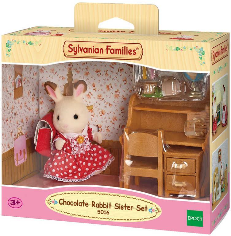 Sylvanian Families Chocolate sestra u psacího stolu herní set s doplňky