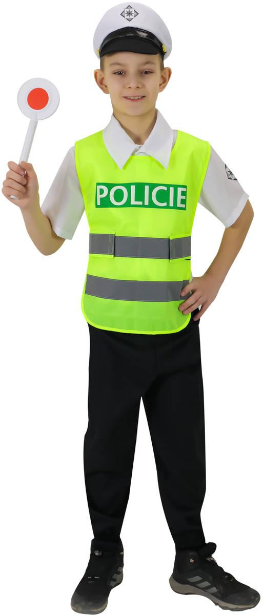 KARNEVAL Šaty dopravní policista CZ vel.M (116-128cm) 6-8 let *KOSTÝM*