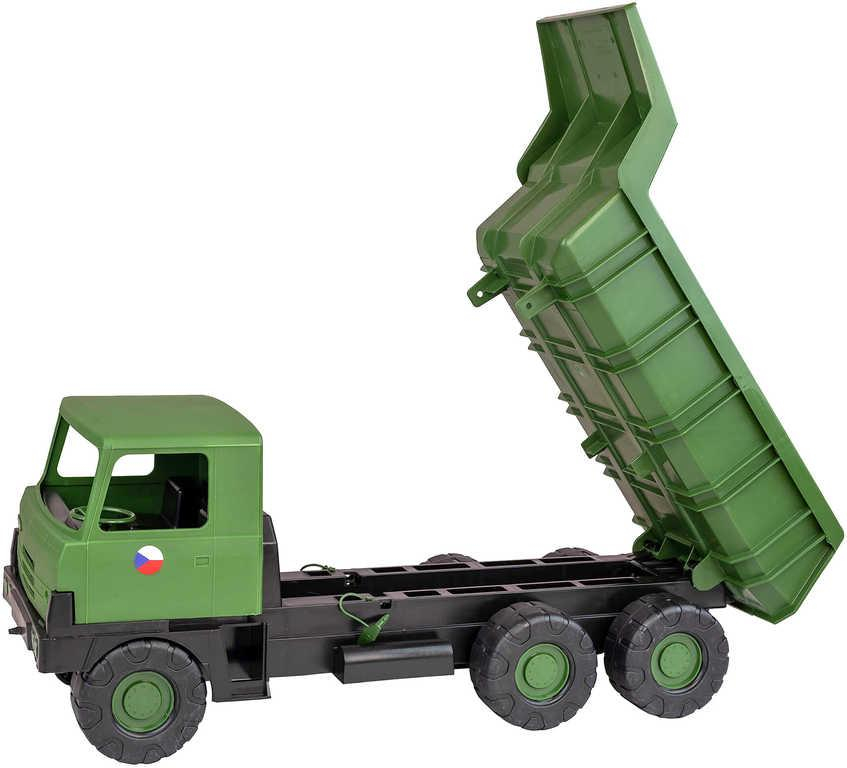 TATRA Auto vojenské nákladní T815 khaki zelená SKLÁPĚCÍ KORBA na písek plast