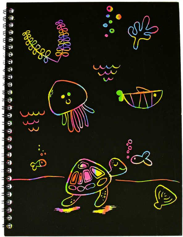 Notes magický duhový kreativní set se škrabacím perem 10 listů A4