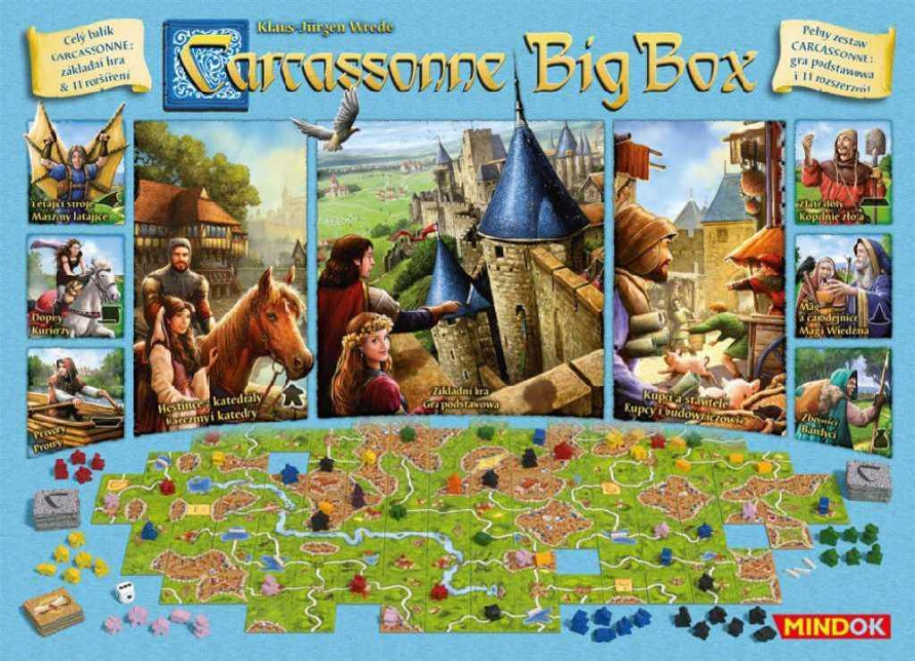 MINDOK HRA Základní + 11 rozšíření Carcassonne Big Box 2017 *SPOLEČENSKÉ HRY*