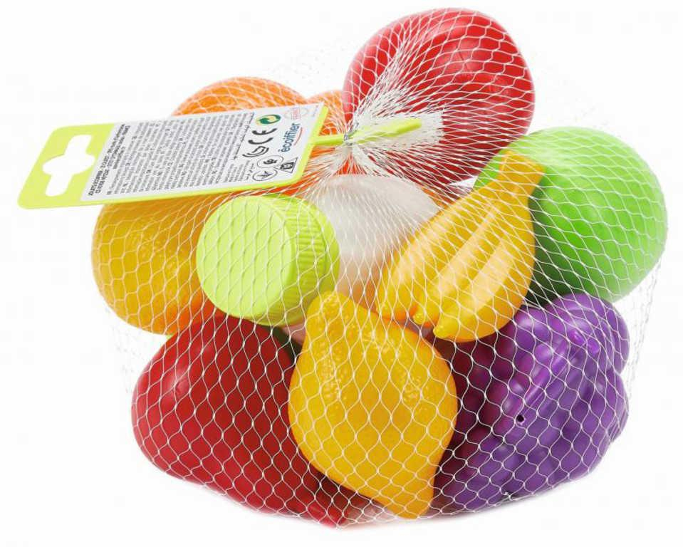 ECOIFFIER Baby ovoce a zelenina v síťce makety potravin set 13ks plast