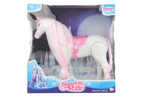 Kůň růžový na baterie