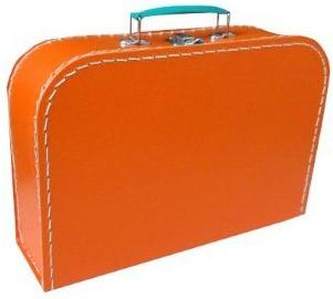 KAZETO Kufr dětský oranžový 30x21x10cm šitý lepenkový